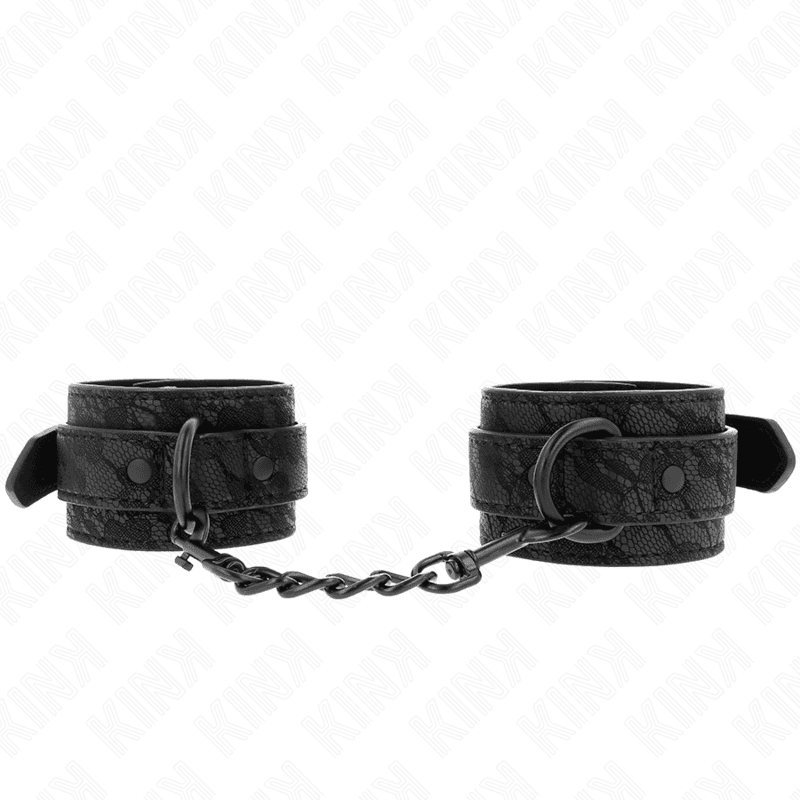 KINK - DARK LACE COVERED WRIST CUFFS ADJUSTABLE BLACK 19-26 CM thumb 2