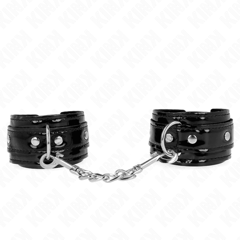 KINK - SHINY NEOPRENE WRIST CUFFS ADJUSTABLE 17-24 CM X 4.5 CM thumb 2