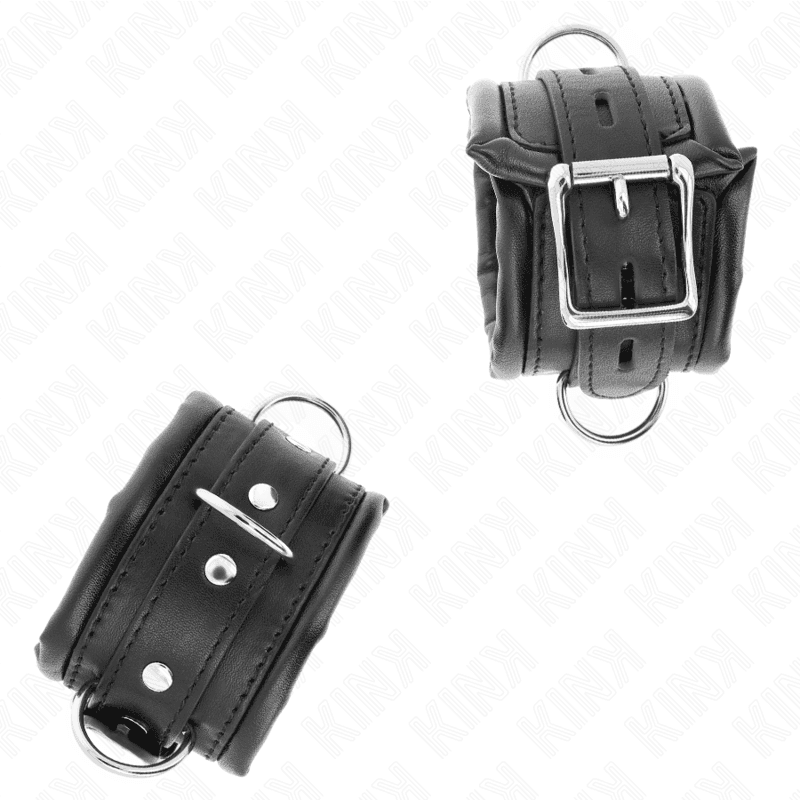 KINK - HEAVY WRIST RESTRAINTS WITH BLACK FUR LINED ADJUSTABLE 20-30 CM X 6 CM thumb 3