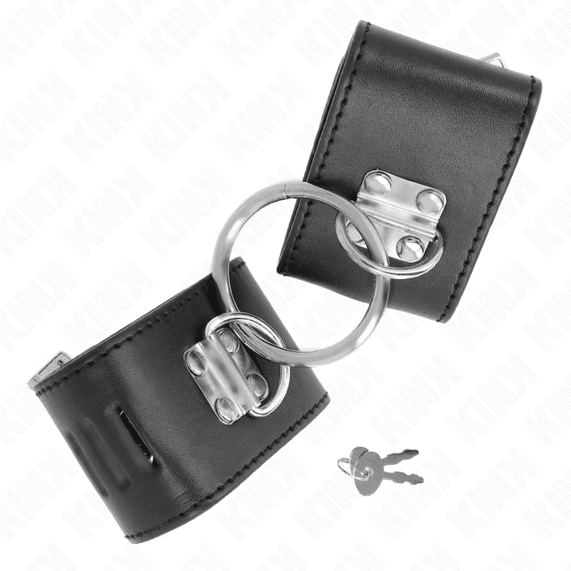 KINK - FIXED WRIST RESTRAINTS WITH RING AND PADLOCK CLOSURE BLACK ADJUSTABLE 16-23 CM X 5.5 CM thumb 3