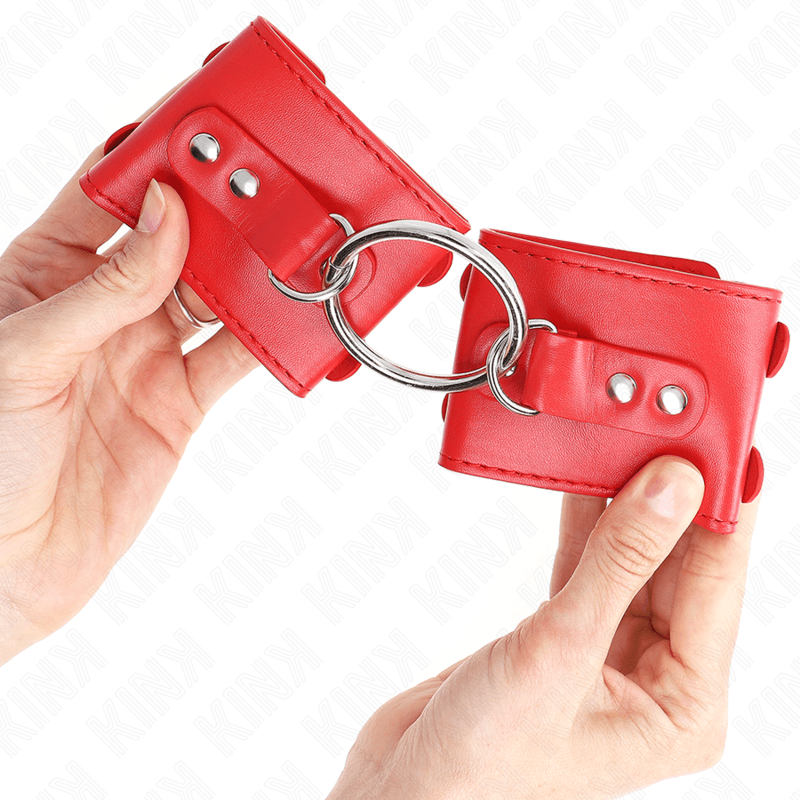 KINK - FIXED WRIST RESTRAINTS WITH RING AND STUDS ADJUSTABLE RED 17-22 CM X 6.5 CM thumb 4