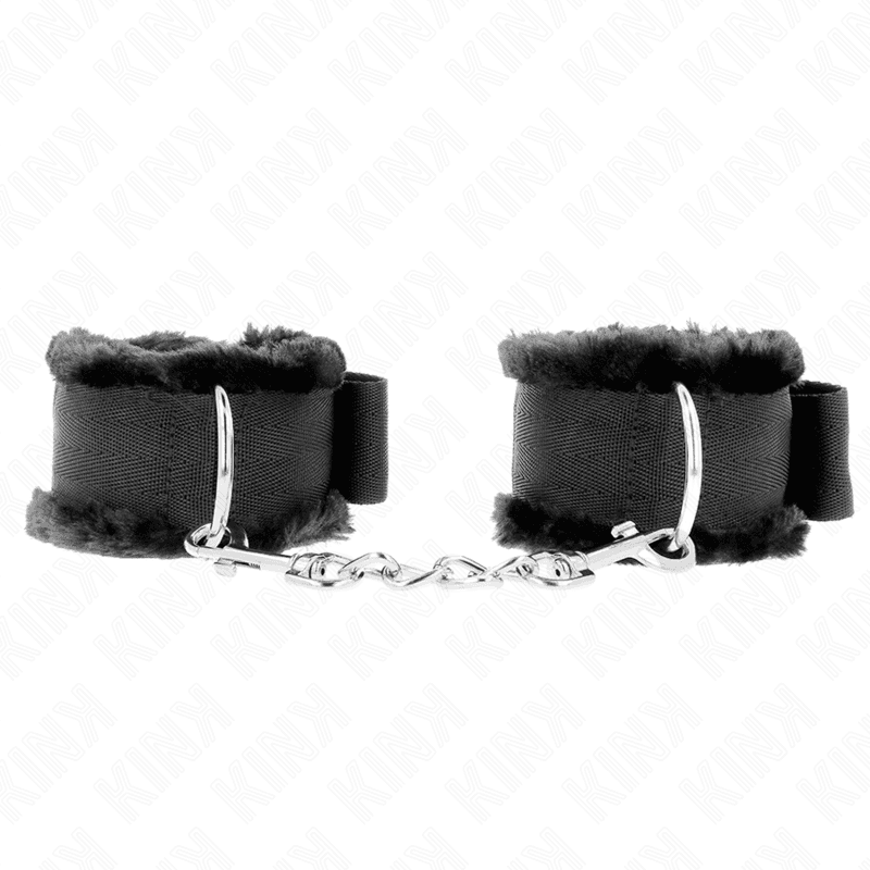 KINK - FURRY LINED WRIST RESTRAINTS BLACK ADJUSTABLE 17-31 CM X 7 CM thumb 2
