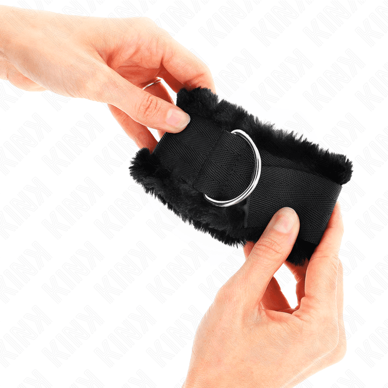 KINK - FURRY LINED WRIST RESTRAINTS BLACK ADJUSTABLE 17-31 CM X 7 CM thumb 4