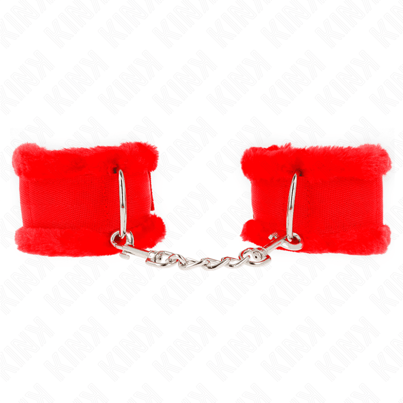 KINK - FURRY LINED WRIST RESTRAINTS RED ADJUSTABLE 17-31 CM X 7 CM thumb 2