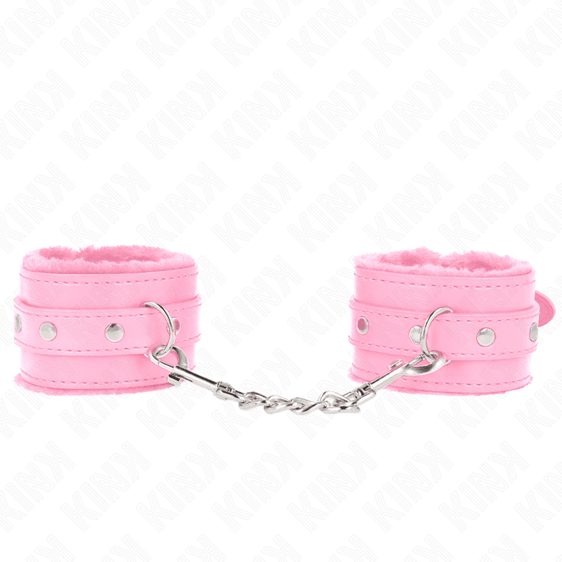 KINK - PREMIUM FUR LINED WRIST RESTRAINTS PINK WITH PINK BELT ADJUSTABLE 17-29 CM X 6 CM thumb 2