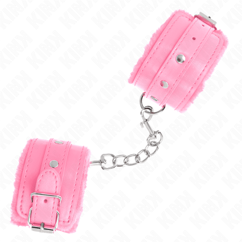KINK - PREMIUM FUR LINED WRIST RESTRAINTS PINK WITH PINK BELT ADJUSTABLE 17-29 CM X 6 CM thumb 4