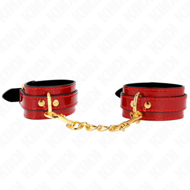 KINK - JOANNA ANGEL WRIST CUFFS RED ADJUSTABLE WITH GOLD CHAIN 16.5-26 CM X 4 CM thumb 2