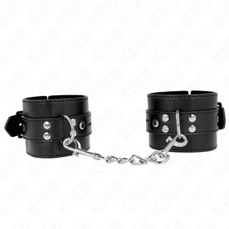 KINK - WRIST RESTRAINTS BLACK WITH BLACK BELT ADJUSTABLE 17-28 CM X 6 CM thumb 2