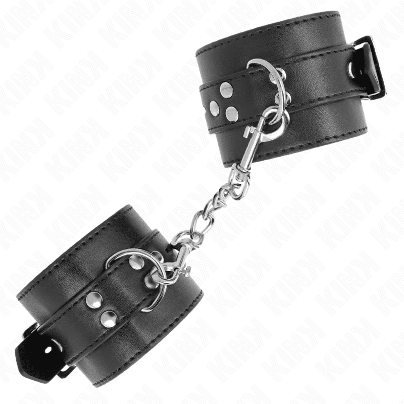 KINK - WRIST RESTRAINTS BLACK WITH BLACK BELT ADJUSTABLE 17-28 CM X 6 CM thumb 3