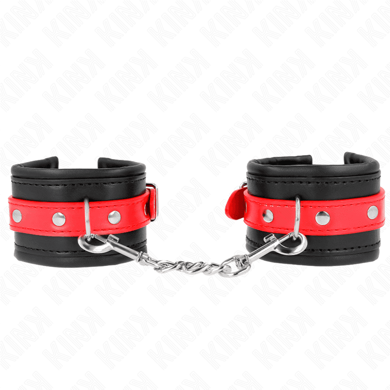 KINK - WRIST RESTRAINTS BLACK WITH RED BELT ADJUSTABLE 17-28 CM X 6 CM thumb 2