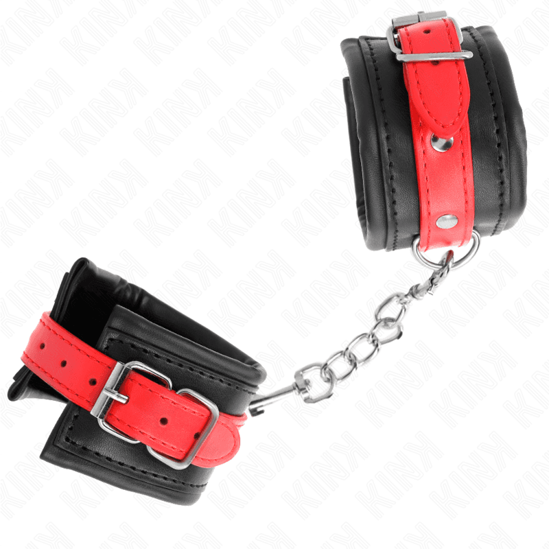 KINK - WRIST RESTRAINTS BLACK WITH RED BELT ADJUSTABLE 17-28 CM X 6 CM thumb 3