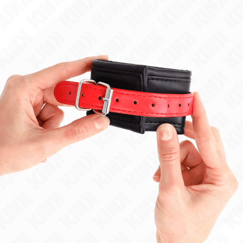 KINK - WRIST RESTRAINTS BLACK WITH RED BELT ADJUSTABLE 17-28 CM X 6 CM thumb 4