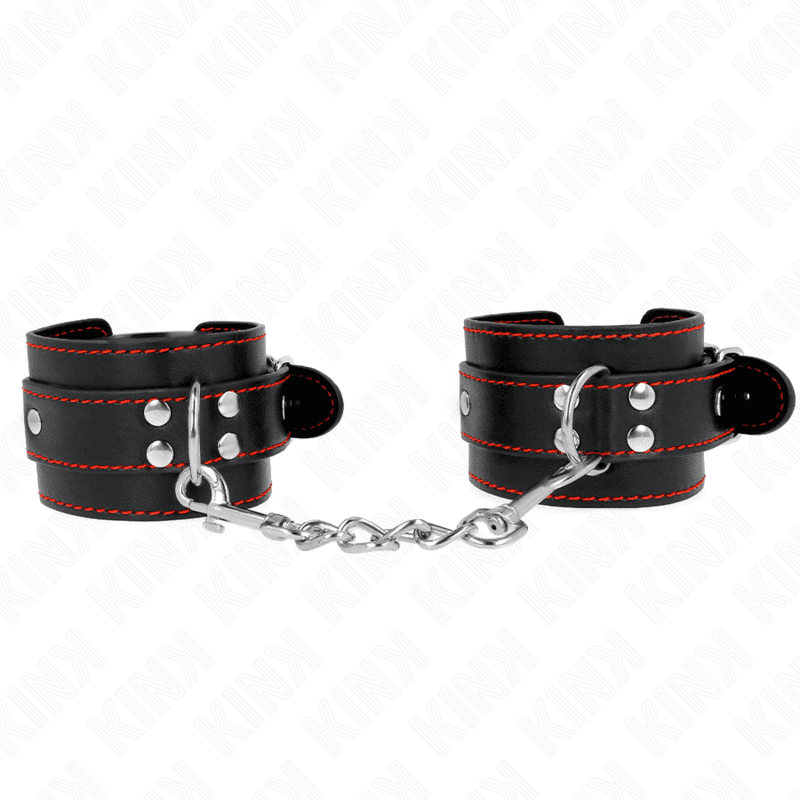 KINK - WRIST RESTRAINTS BLACK WITH RED LINING ADJUSTABLE 20-28 CM X 5.5 CM thumb 2