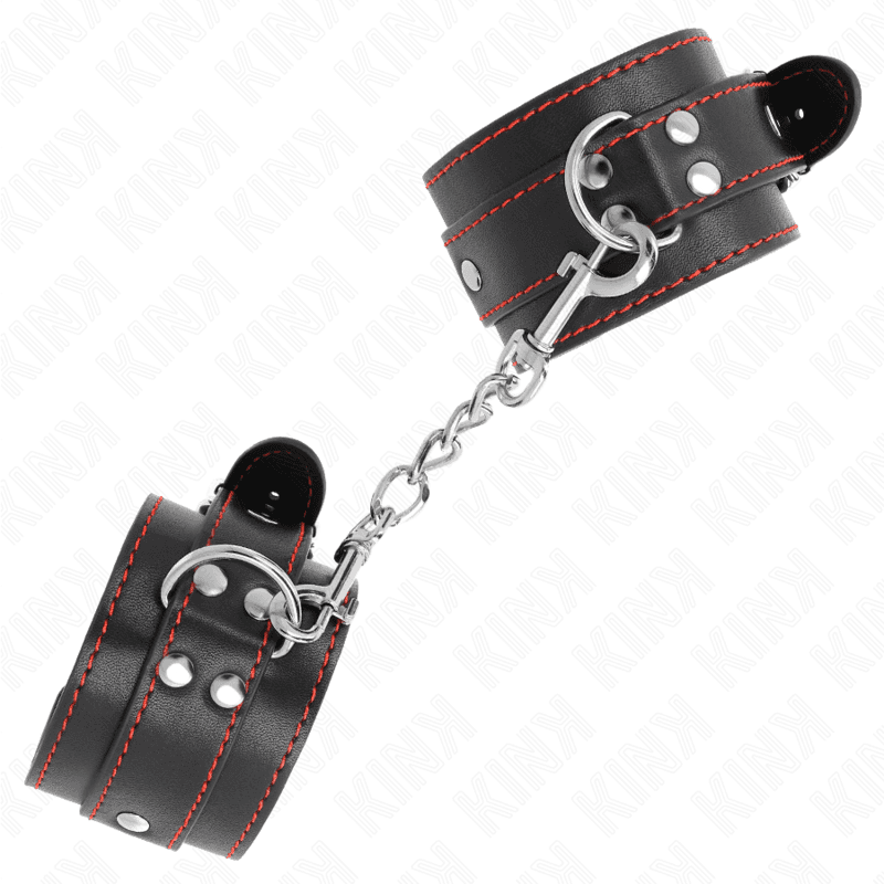 KINK - WRIST RESTRAINTS BLACK WITH RED LINING ADJUSTABLE 20-28 CM X 5.5 CM thumb 3