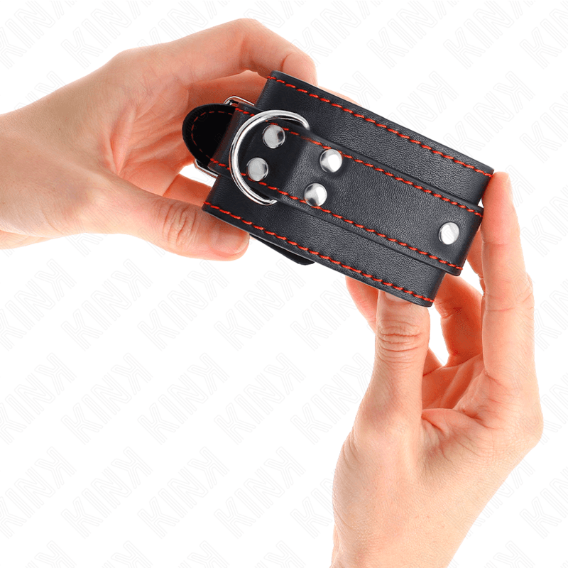 KINK - WRIST RESTRAINTS BLACK WITH RED LINING ADJUSTABLE 20-28 CM X 5.5 CM thumb 4