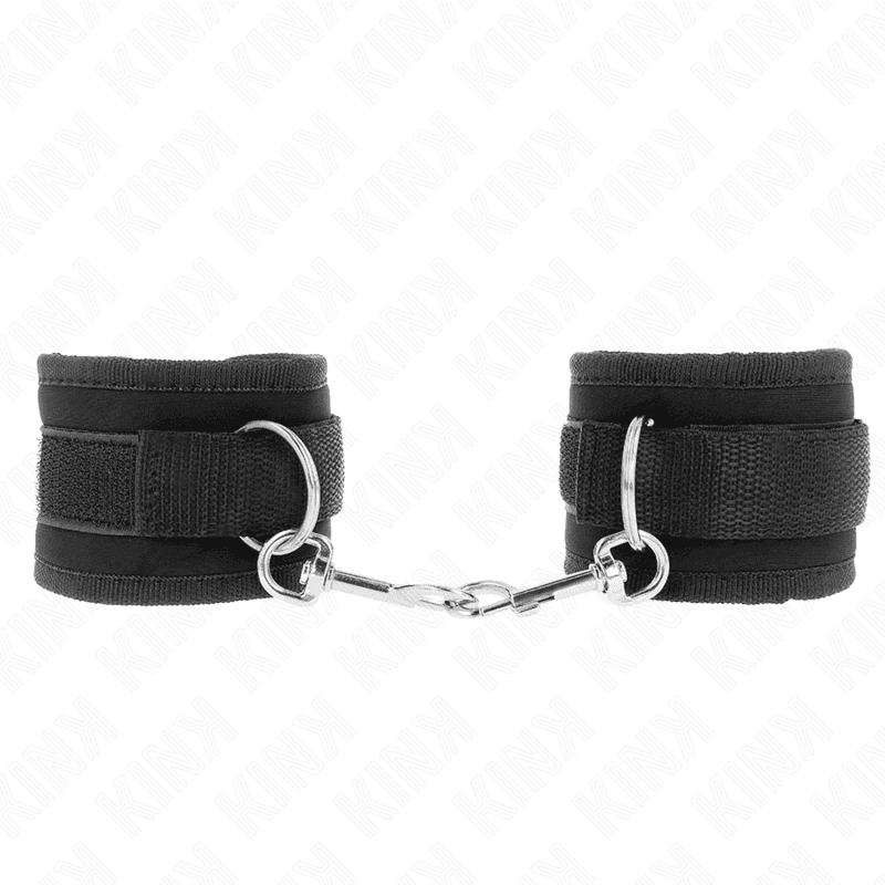 KINK - NYLON BIND HOOK&LOOP WRIST RESTRAINTS BLACK MODEL 2 ADJUSTABLE 18-35 CM X 6 CM thumb 2
