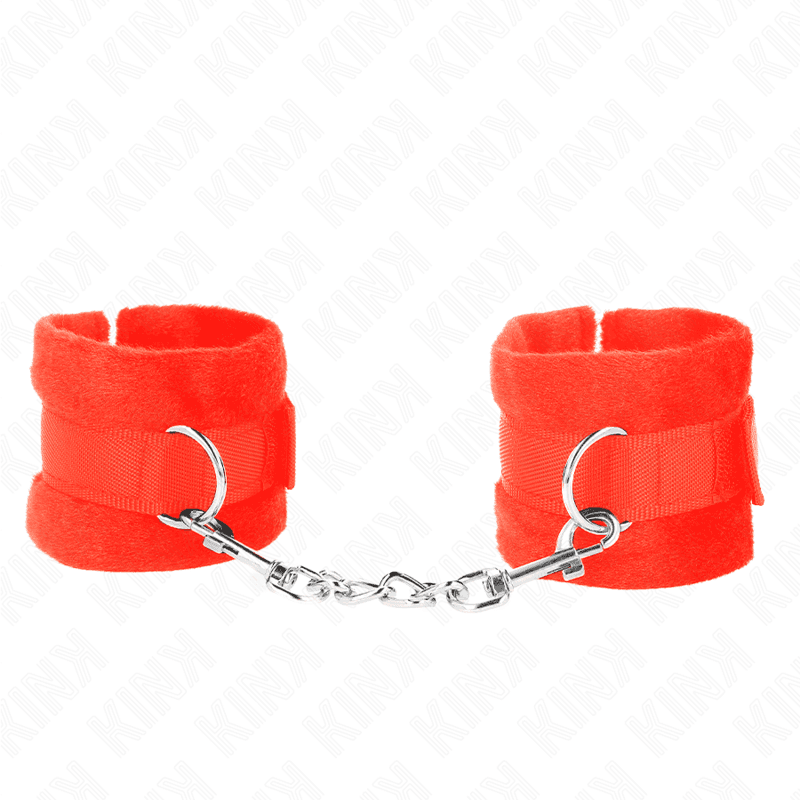 KINK - BEGINNER FUR HAND CUFFS RED 30 X 7 CM thumb 2