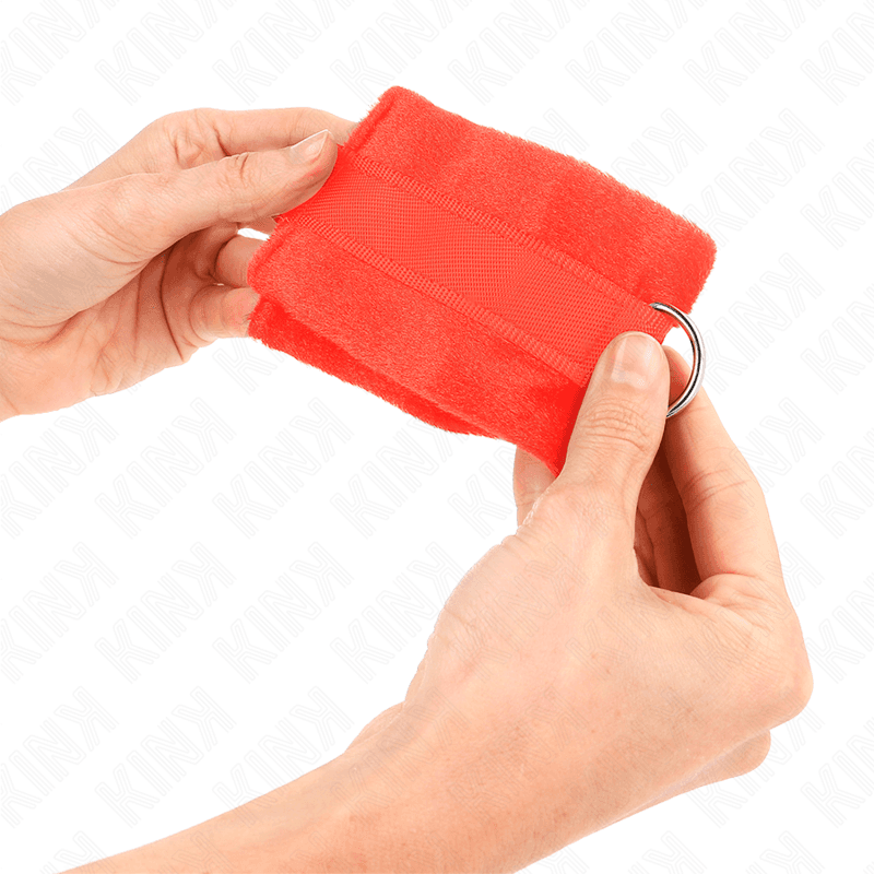 KINK - BEGINNER FUR HAND CUFFS RED 30 X 7 CM thumb 4