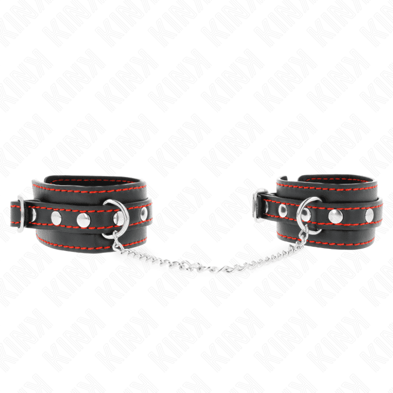 KINK - SMALL WRIST RESTRAINTS BLACK WITH RED LINING ADJUSTABLE 14-24 CM X 3.5 CM thumb 2