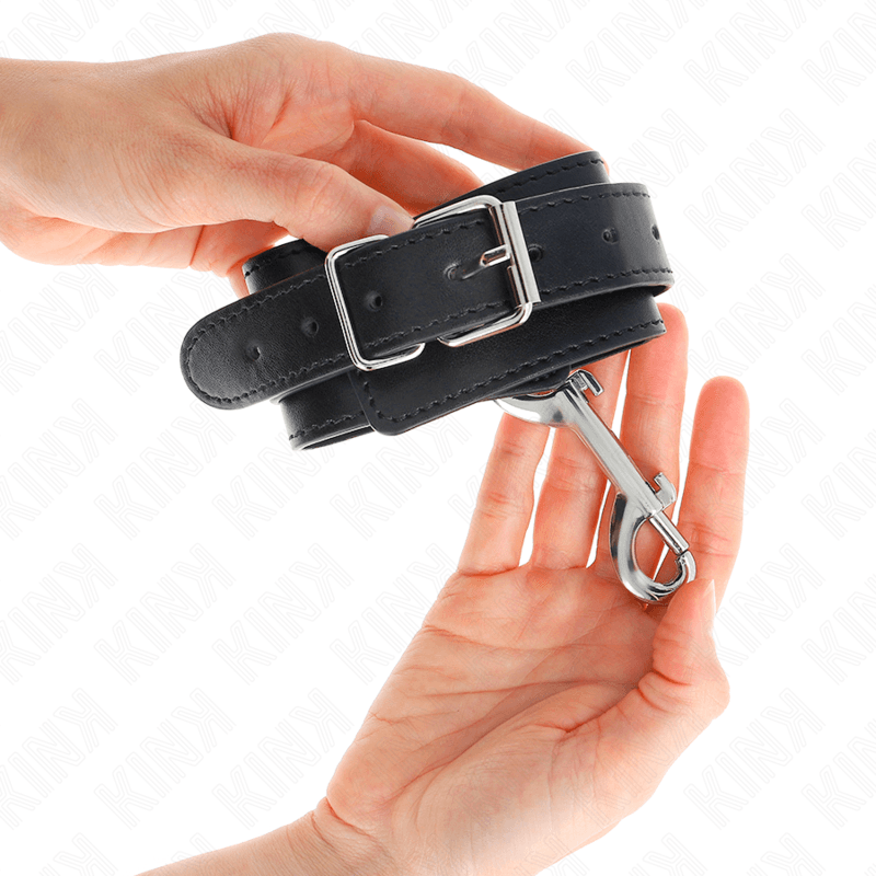 KINK - WRIST RESTRAINTS-SINGLE RIVET ROW AND BIG BUCKLE BLACK ADJUSTABLE 17-28 CM X 5 CM thumb 4