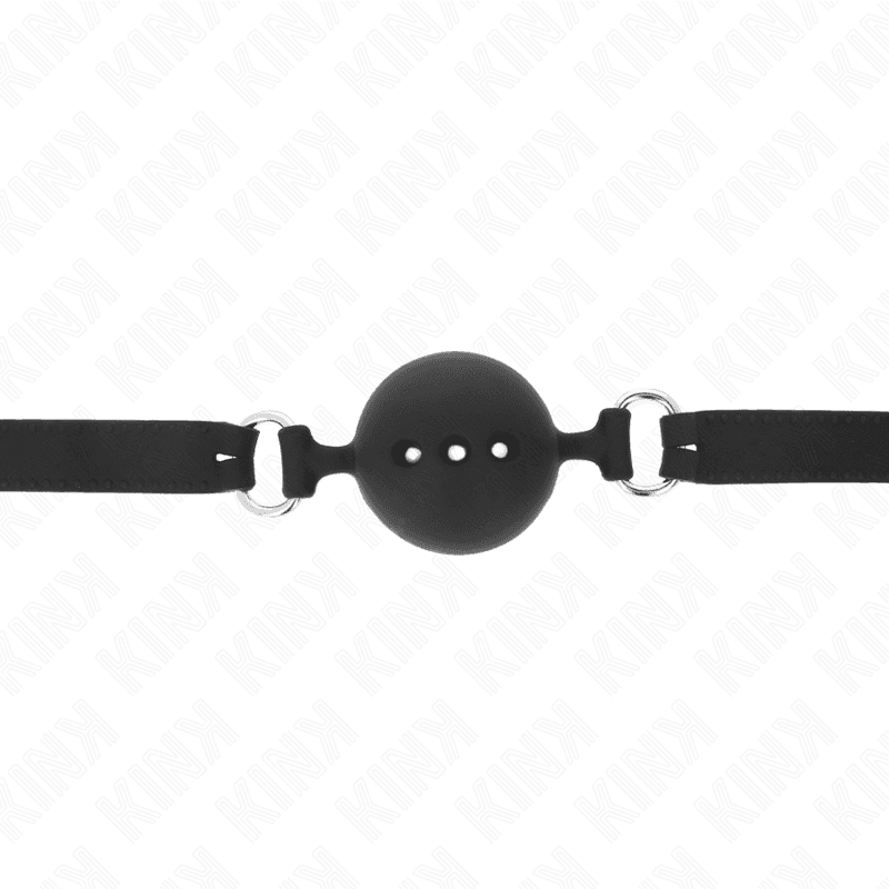 KINK - FULL SILICONE GAG 55 x 2 CM WITH 4.5 CM BALL SIZE M BLACK ADJUSTABLE 35-51 CM thumb 4