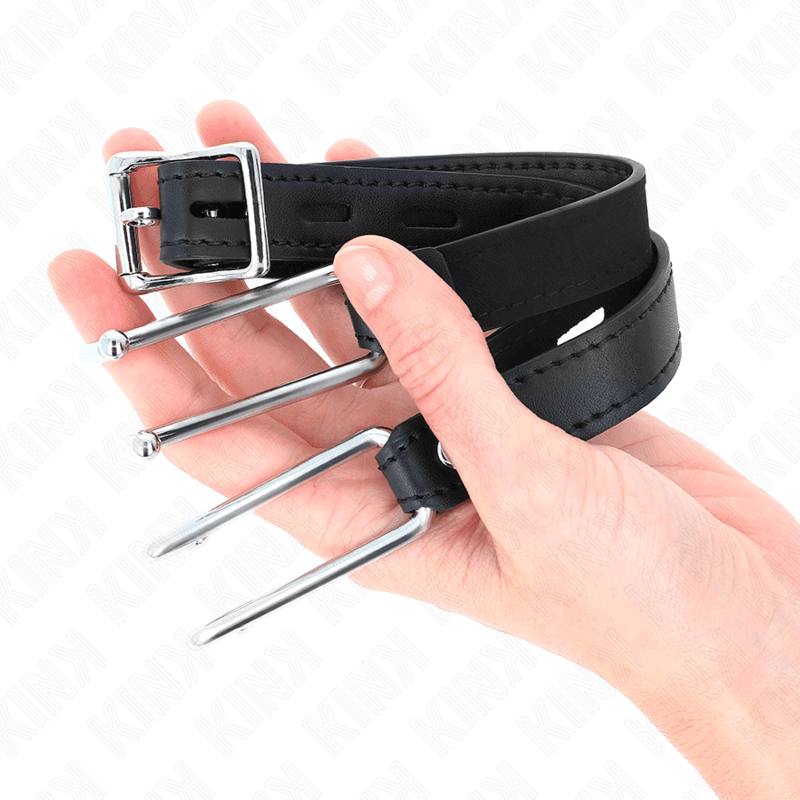 KINK - METAL HOOK GAG 11.5 CM WITH LEATHERETTE STRAP ADJUSTABLE 39-58 CM X 2 CM thumb 3