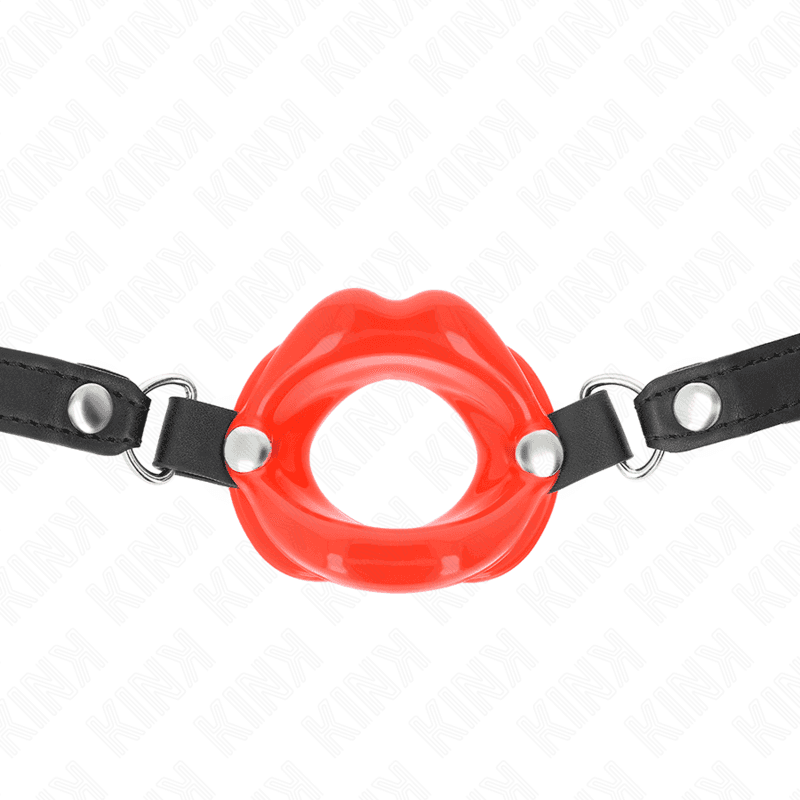 KINK - LIP 8 CM GAG WITH RED LEATHERETTE STRAP 63 x 2 CM ADJUSTABLE 39-58 CM thumb 3