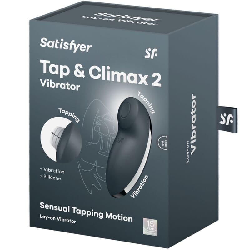 SATISFYER - TAP & CLIMAX 2 VIBRATOR & STIMULATOR GREY thumb 7