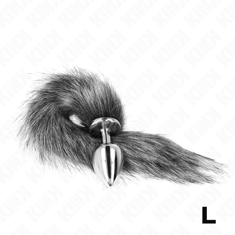 KINK - ANAL PLUG SIZE L 10 X 4 CM WITH SYNTHETIC TAIL 40 CM GREY thumb 3