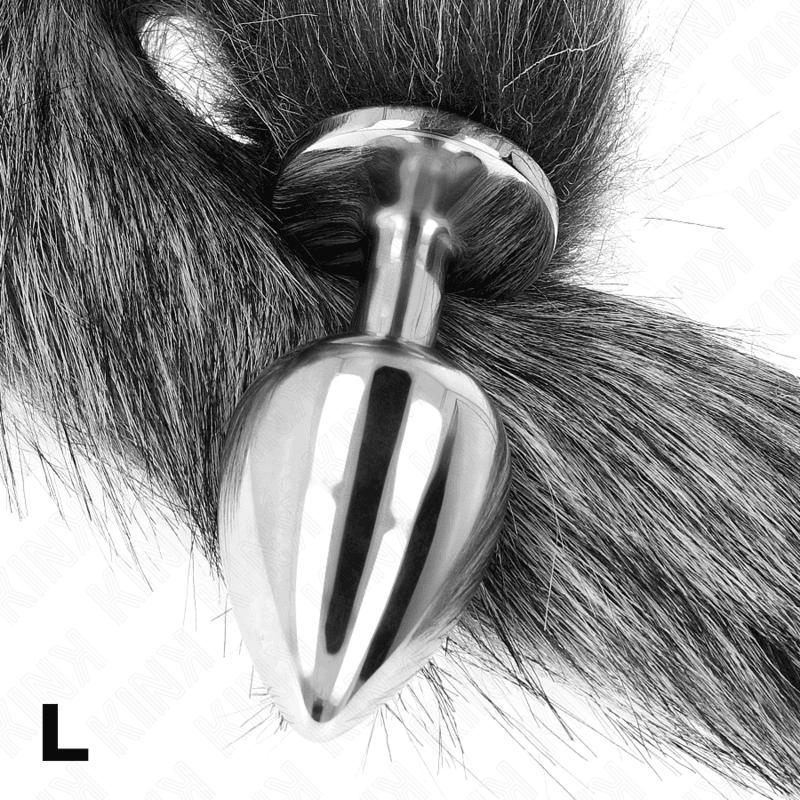 KINK - ANAL PLUG SIZE L 10 X 4 CM WITH SYNTHETIC TAIL 40 CM GREY thumb 4
