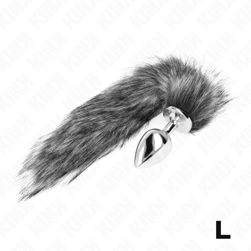 KINK - ANAL PLUG SIZE L 10 X 4 CM WITH SYNTHETIC TAIL 40 CM GREY thumb 2