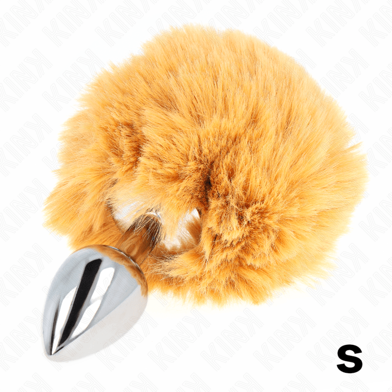KINK - STAINLESS STEEL PLUG 7 x 3 CM WITH BEIGE FAUX FUR RABBIT TAIL 8 CM thumb 3