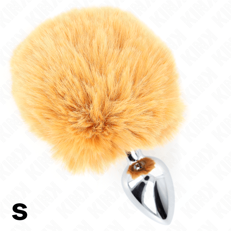 KINK - STAINLESS STEEL PLUG 7 x 3 CM WITH BEIGE FAUX FUR RABBIT TAIL 8 CM thumb 4