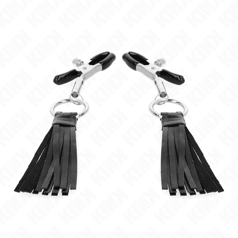 KINK - LEATHERETTE TASSEL NIPPLE CLAMPS 6 CM thumb 2