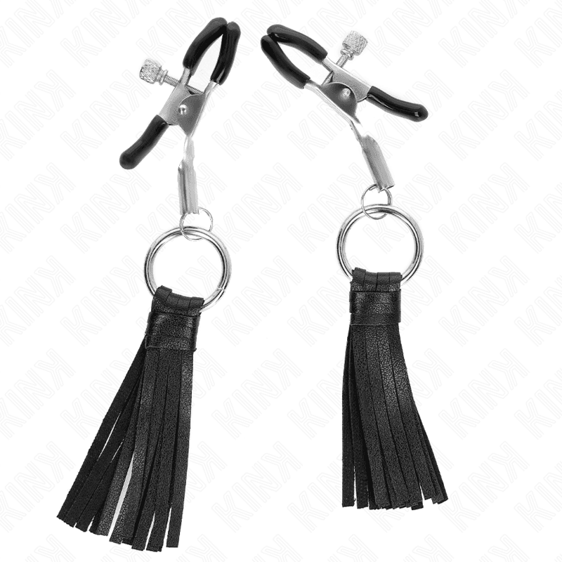 KINK - LEATHERETTE TASSEL NIPPLE CLAMPS 6 CM thumb 3