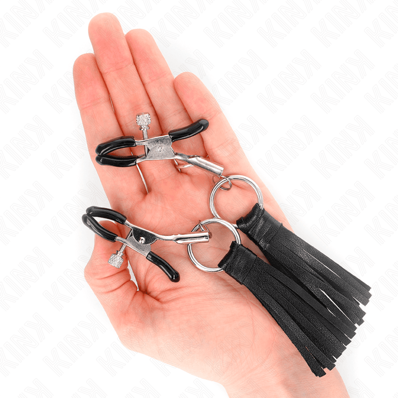 KINK - LEATHERETTE TASSEL NIPPLE CLAMPS 6 CM thumb 4