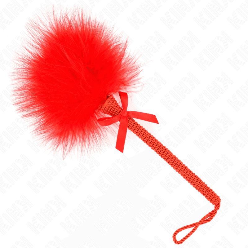 KINK - NYLON ROPE WAND WITH TICKLE FEATHERS AND RED BOW 25 CM thumb 2