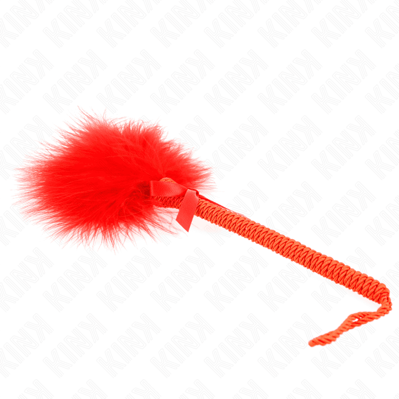KINK - NYLON ROPE WAND WITH TICKLE FEATHERS AND RED BOW 25 CM thumb 3