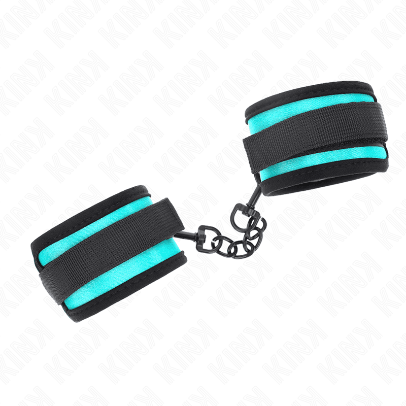 KINK - HOOK AND LOOP NYLON BIND WRIST RESTRAINTS BLACK-BLUE ADJUSTABLE 18-32 CM X 5 CM thumb 3