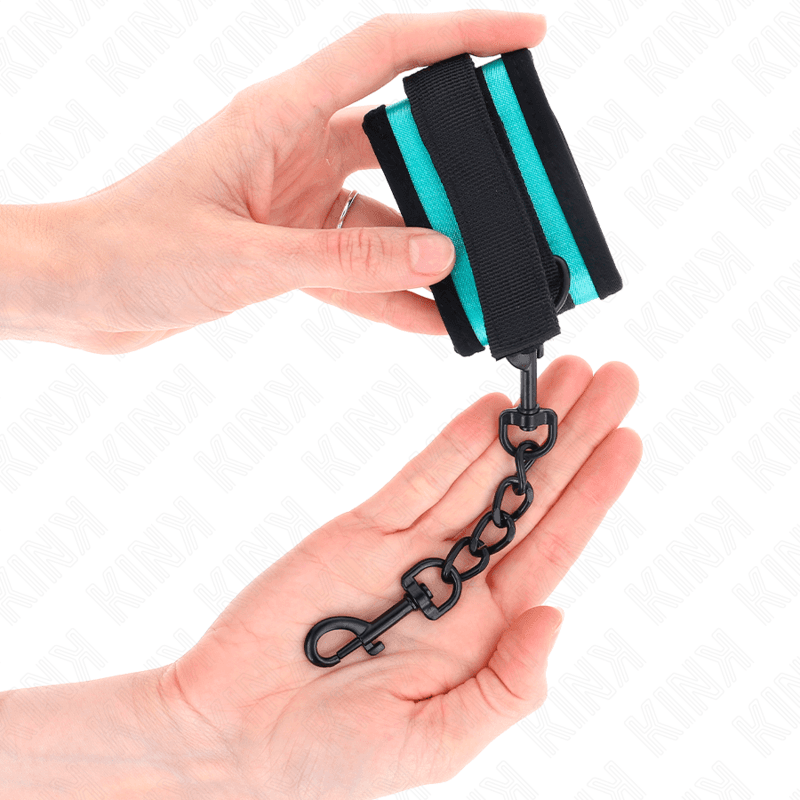 KINK - HOOK AND LOOP NYLON BIND WRIST RESTRAINTS BLACK-BLUE ADJUSTABLE 18-32 CM X 5 CM thumb 4