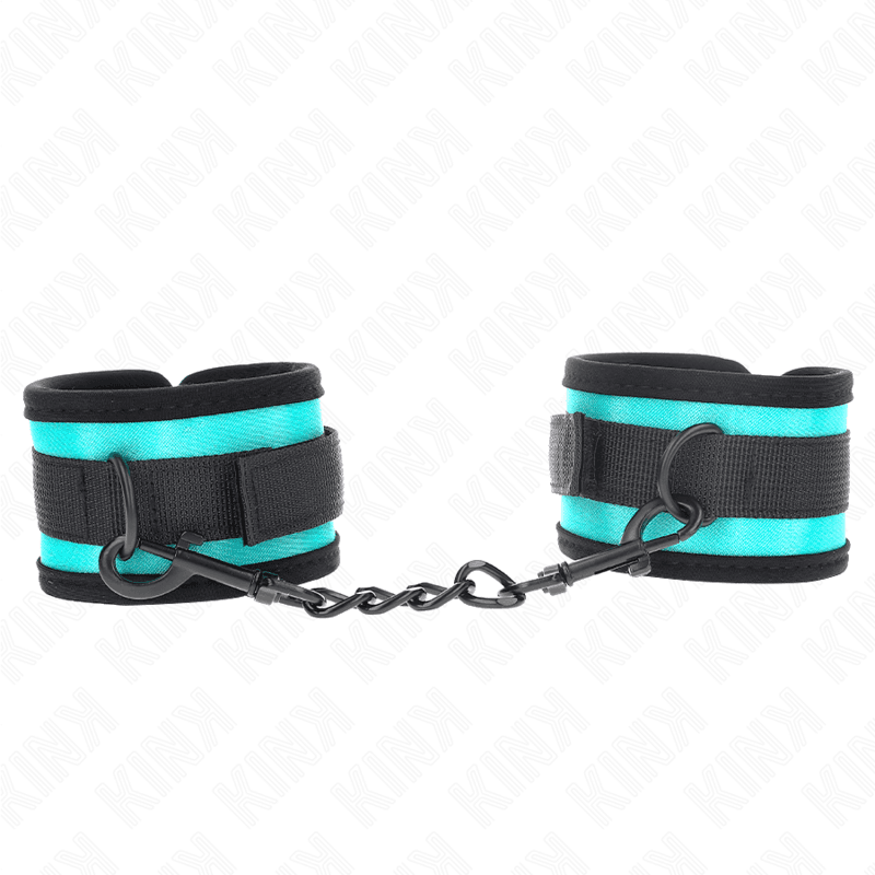KINK - HOOK AND LOOP NYLON BIND WRIST RESTRAINTS BLACK-BLUE ADJUSTABLE 18-32 CM X 5 CM thumb 2