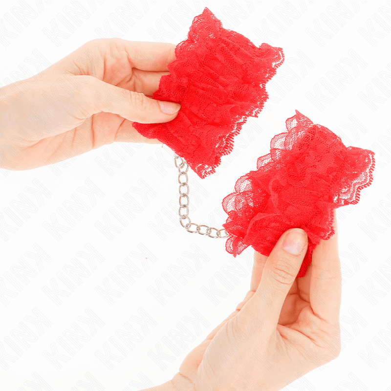 KINK - LACE ELASTIC WRIST RESTRAINTS RED thumb 4