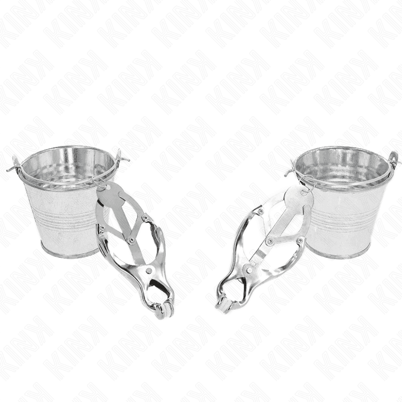 KINK - JAPANESE CLOVER NIPPLE CLAMPS WITH BUCKETS SILVER thumb 3
