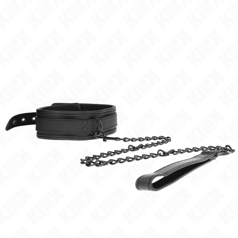KINK - NEOPRENE BONDAGE COLLAR MODEL 1 WITH BELT 78 CM ADJUSTABLE 37.5 X 49.5 CM thumb 3