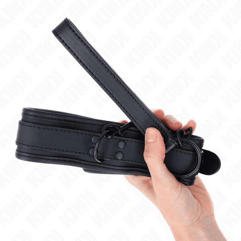KINK - NEOPRENE BONDAGE COLLAR MODEL 1 WITH BELT 78 CM ADJUSTABLE 37.5 X 49.5 CM thumb 5