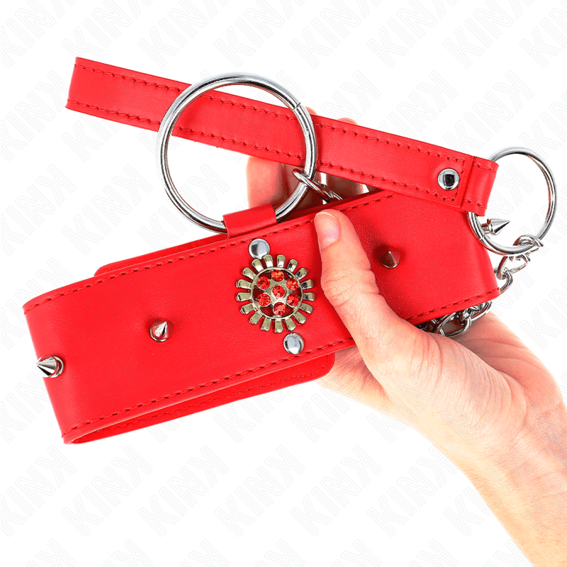 KINK - RED DIAMOND NECKLACE WITH BELT 65 CM AJDUSTABLE 35-51 CM X 7 CM thumb 5