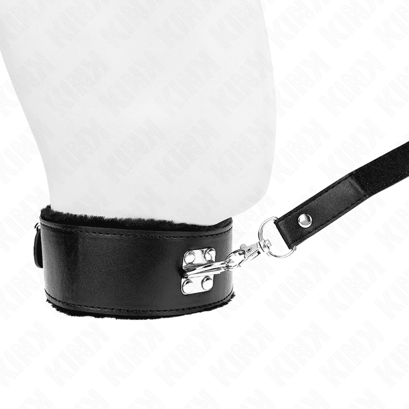 KINK - NECKLACE WITH LEASH 116 CM WITH SILVER STUDS MODEL 4 BLACK ADJUSTABLE 40-48 CM X 6 CM thumb 3