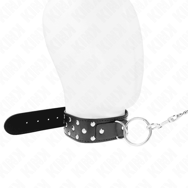 KINK - RING RIVET STRAP NECKLACE WITH BELT 65 CM BLACK ADJUSTABLE 36-50 CM X 3.8 CM thumb 4