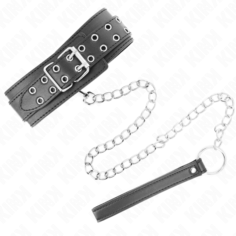 KINK - NECKLACE WITH STRAP 65 CM SILVER BUCKLES ADJUSTABLE 33-46 CM X 5.5 CM thumb 2