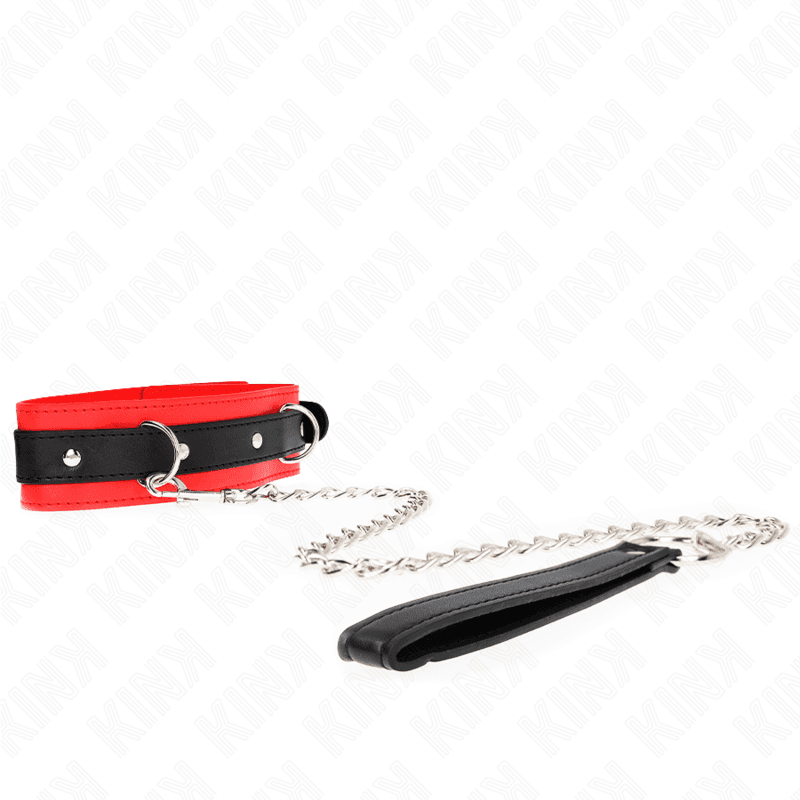 KINK - BASIC MODEL COLLAR WITH LEASH 65 CM MODEL 3 RED 53 X 5 CM thumb 3